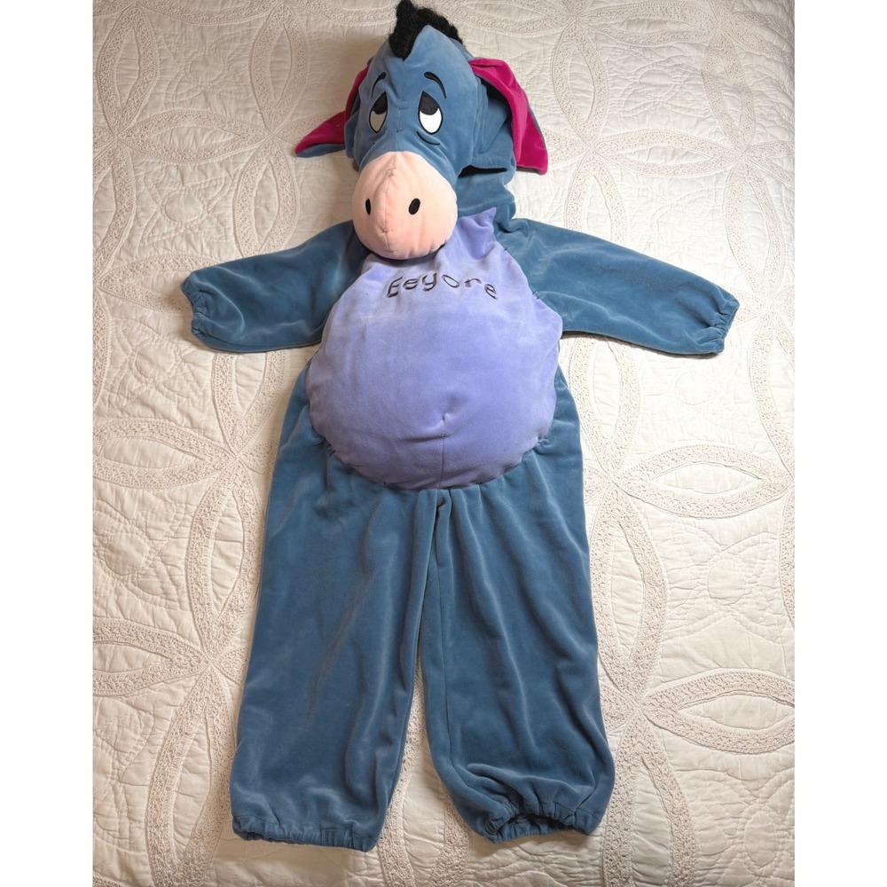 Vintage Disney Eeyore Plush Jumpsuit Costume Blue Purple Toddler 2T 18-24M